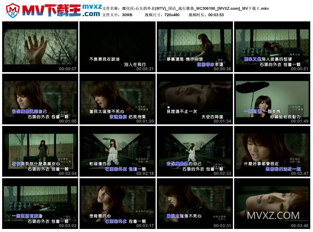 魏佳庆-石头的外衣(MTV)_国语_流行歌曲_MC306190